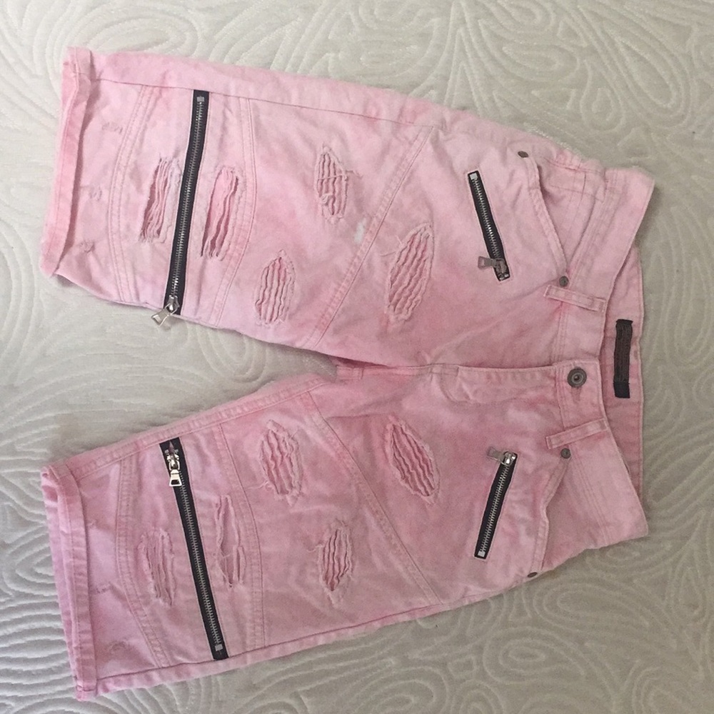 Focus Clothing Company Pink Denim Shorts